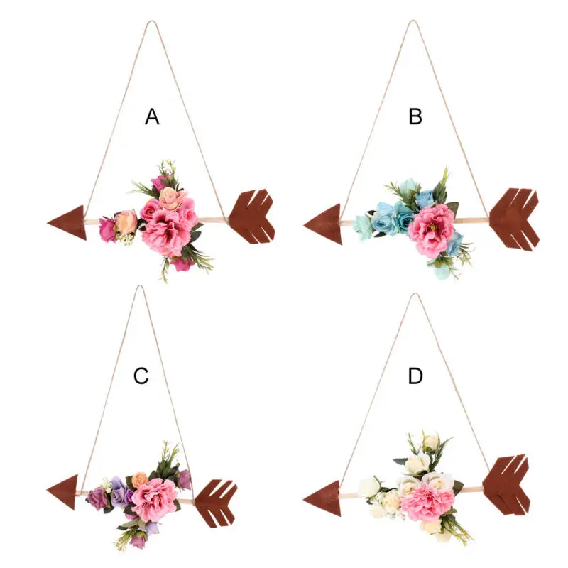 New Creative Wedding Decoration Home Hook Wall Arrow Wall Creative Wall Personality Arrow Flowers Wall Decor Hanging 4 Style