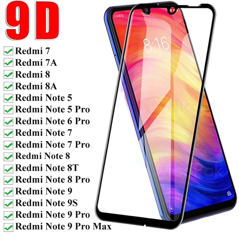 9D 9H Full Screen Protective Glass on the Redmi Note Pro 8T
