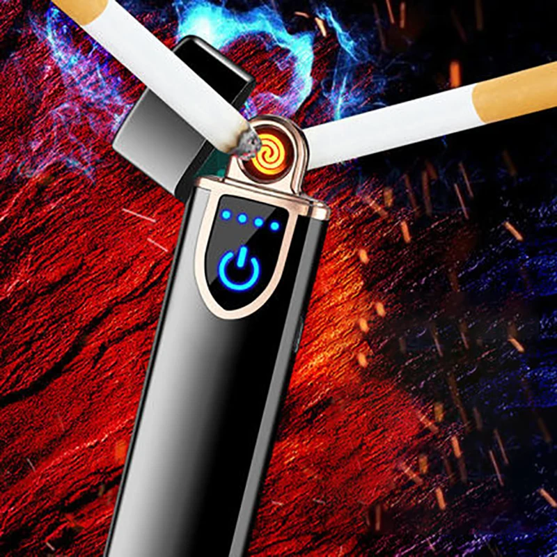 USB Electric Lighters Finger print Touch Fire Plasma Lighter Disposable electronic cigarette Gadgets for Men | Дом и сад