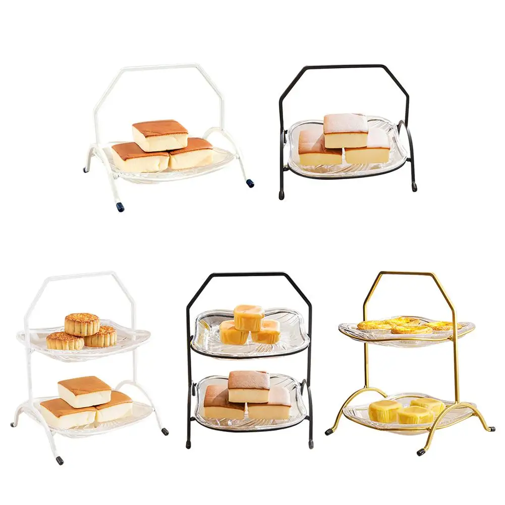 

2 Tier Stainless Steel Cakes Plate Stand Home Party Birthday Cupcake Fruit Candy Fruits Desserts Stands For Wedding Plate Stand
