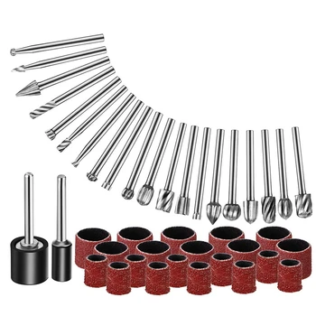 

Promotion! 42Pcs HSS Rotary Burr Set 1/8 Shank and Sanding Drums Kit for Drum Sander for DIY Woodworking, Carving, Engraving