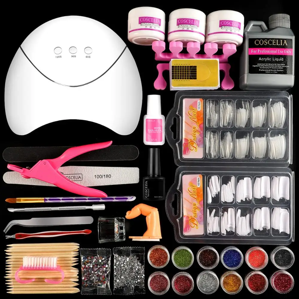 

COSCELIA Acrylic Nail Kit With Manicure Machine Set For Building Nail Tools Sets Wiht Acrylic Powder All For Manicure Nail Set