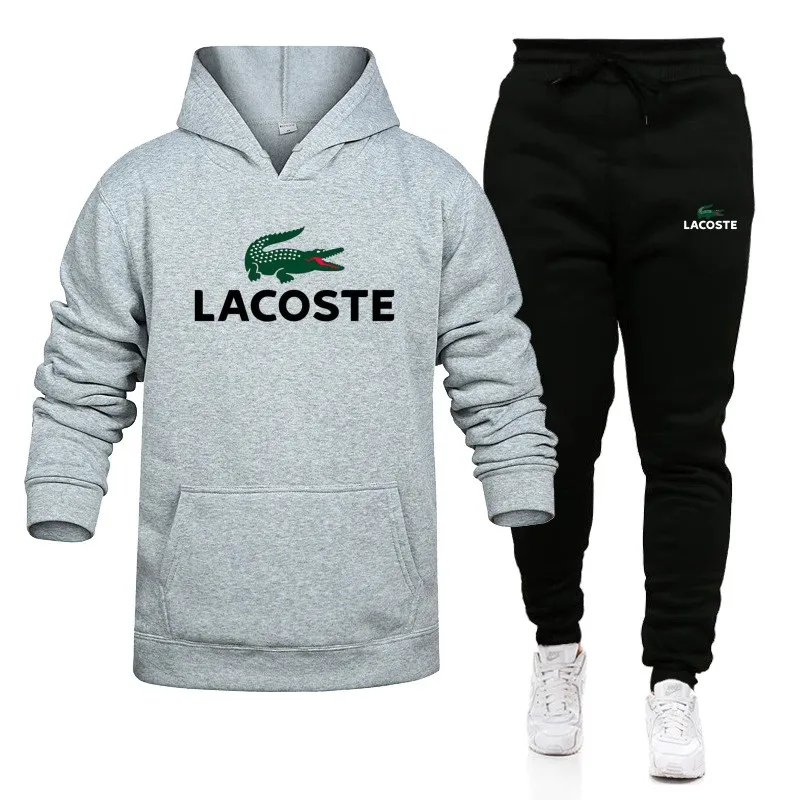 Lacoste- New Fashion Men Set Hoodies+Pants Sets Male Tracksuit Men's Casual Slim Fit Sportswear Male Brand Sweat Shirts Clothing Lacoste- New Fashion Men Set Hoodies+Pants Sets Male Tracksuit Men's Casual Slim Fit Sportswear Male Brand Sweat Shirts Clothing