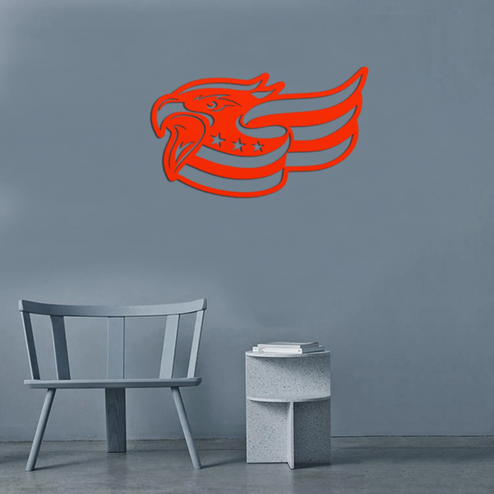 3D DIY Eagle Wall Stickers, Acrylic Bird Head Combination Mirror Effect Wall Sticker Decal Home Decor