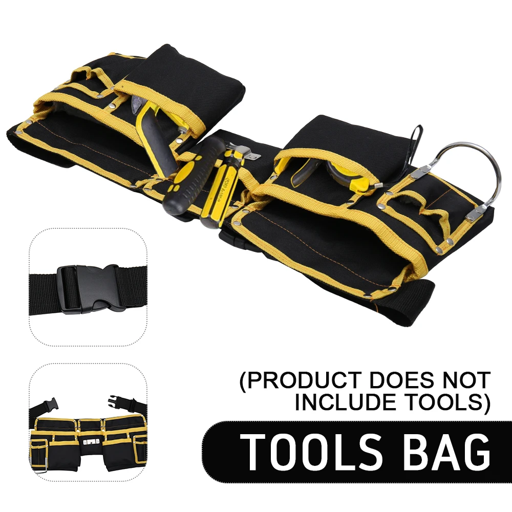

Multi-pockets Tool Bag Waist Pockets Electrician Tool Bag Oganizer Carrying Pouch Tools Bag Belt Waist Pocket Case 50cmx25cm