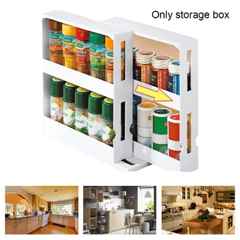 

Kitchen Organizer Rack Multi-Function Rotating Storage Shelf Slide Kitchen Cabinet Cupboard Organizer Kitchen Storage Rack