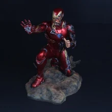 Marvel Мстители 4 финальная битва Железный человек MK50 битва повреждения GK статуя ладонь грудь может светить