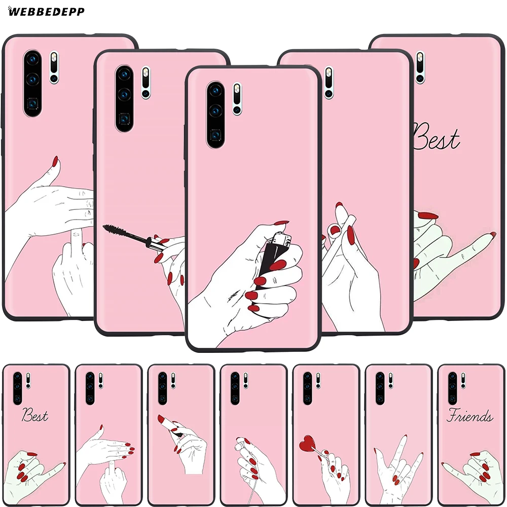

Webbedepp Best Friend Girlfriend Case for Huawei Mate 10 20 30 Nova 2i 2 3 3i 4 5i Y5 Y6 Y7 Y9 Pro Lite Prime