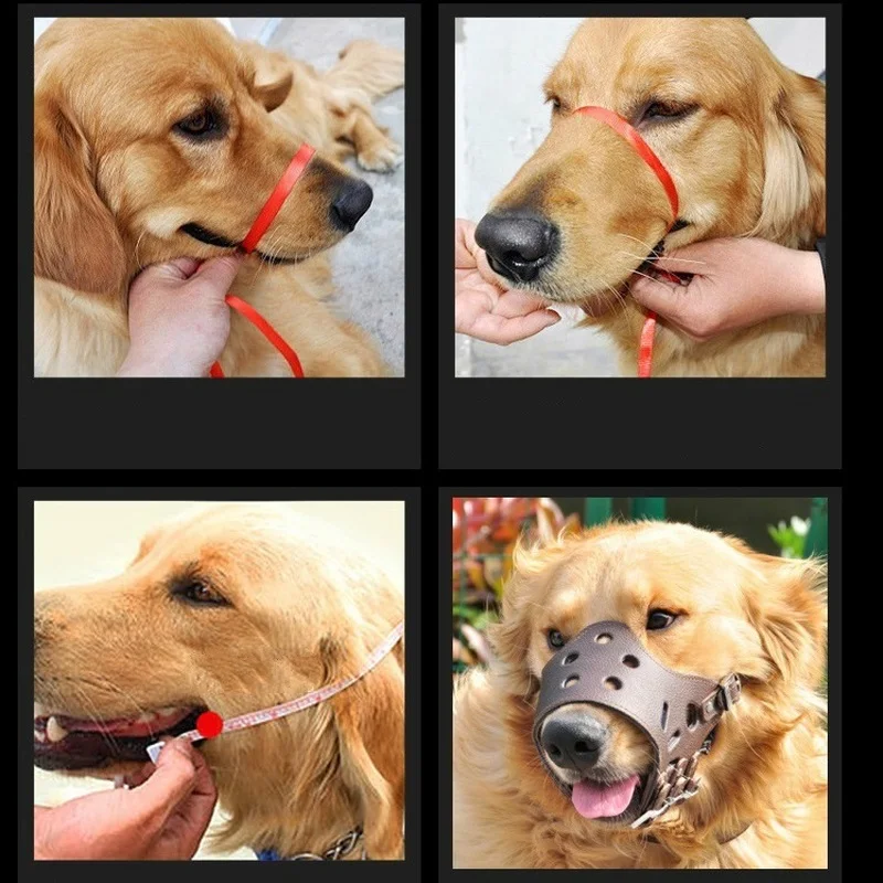 Сплошной цвет мягкий из искусственной кожи собака намордник Регулируемый маски против укуса предотвратить лай рот крышка товары для домашних животных аксессуары для собак