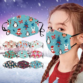 

Christmas Print FaceMasks Reuseable Face Mask Mouth Cover Protective Mouth-muffle Washable Cloth Masks mascarillas
