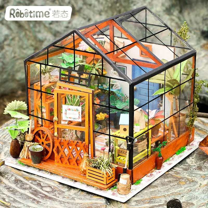 

Robotime 3D Jigsaw Puzzle Assembled Model Handmade DIY Hut Birthday Gift Girl'S Creative Kathy Greenhouse
