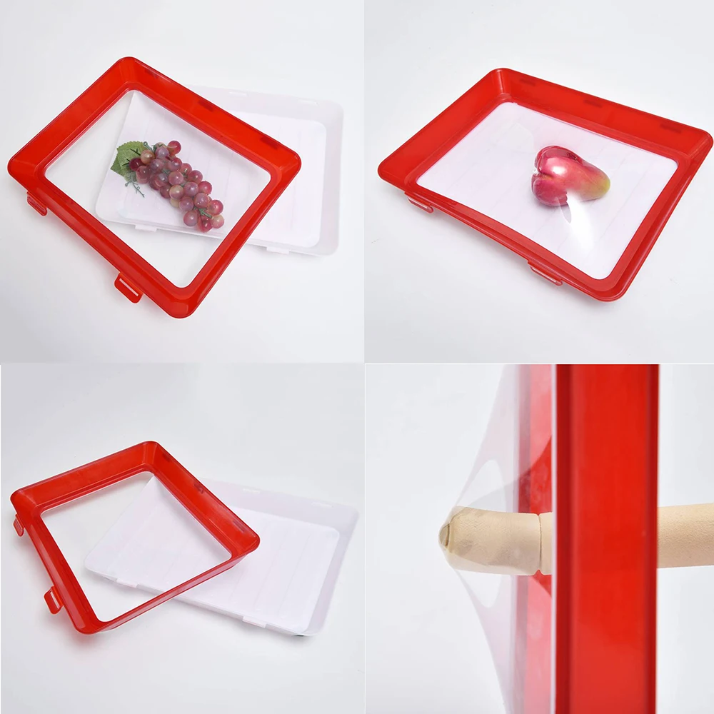 

6pcs Clever Tray Creative Kitchen Items Food Storage Container Set Food Fresh Storage Microwave Cover Food Preservation Tray
