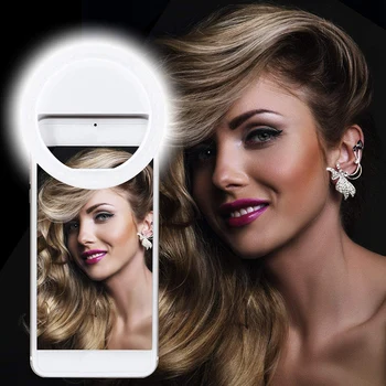 

Selfie Ring Light USB Rechargeable Portable Clip-on Selfie Fill Light LED Lamp 3 Levels Lighting