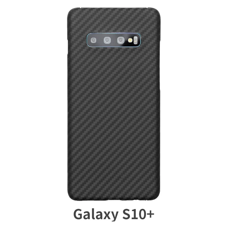 Кевлар из чистого углеродного волокна чехол для телефона для samsung Galaxy s10 s 10 plus Настоящее углеродное волокно черный красный матовый яркий корпус - Color: Black matte