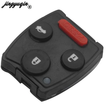 

jingyuqin 10ps For Honda Accord Sedan Civic CRV Pilot Car Key Shell Rubber Pad Kit Remote Key Pad 3 Button Case Cover Fob Key