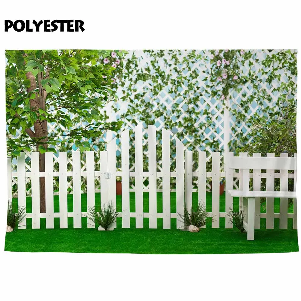 Funnytree backdrop photo  spring tree Fence grass Natural landscape  photography photocall photo shoot photozone prop photophone