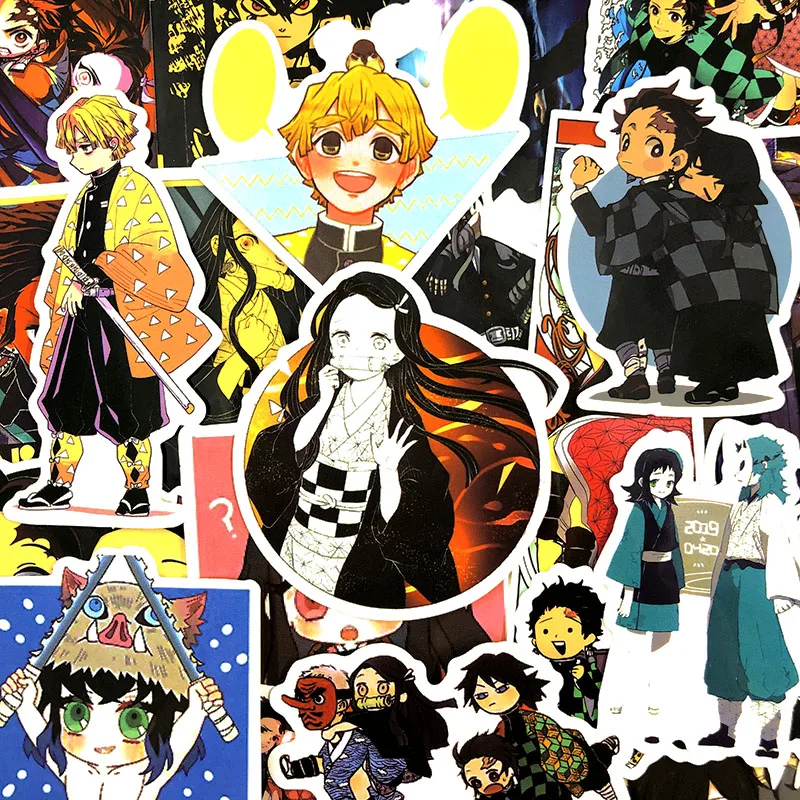 50 шт./компл. демон убийца: Kimetsu без Yaiba наклейки для Чемодан ноутбук Тетрадь электроскутер велосипед аниме Stickes