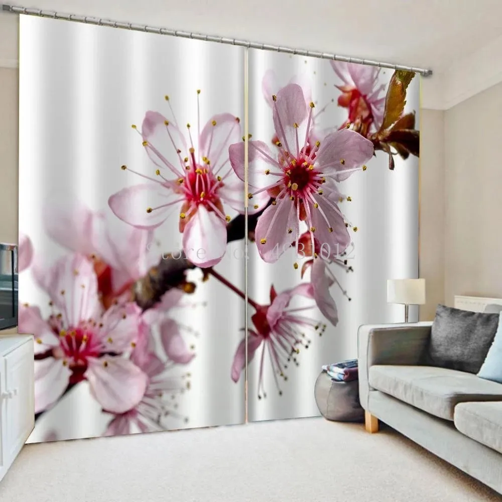 

Роскошные затемняющие 3D оконные шторы для гостиной, спальни, розовые персиковые цветочные шторы для девочек занавески