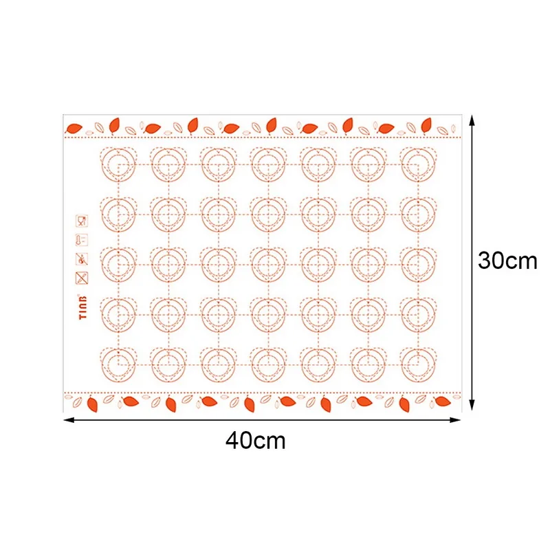 orange 40x30cm Лист теста рулонные коврики коврик 40x30 см/29x26 см силиконовый коврик для выпечки жаропрочная посуда для фондан Макарон печь выпечки Торт Кондитерские инструменты - Цвет: orange 40x30cm