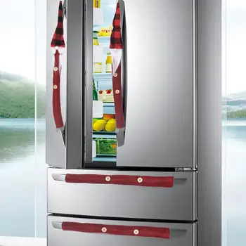 

8Pcs/Set Cloth Christmas Gnome Microwave Oven Fridge Handle Protective Cover Christmas Decorations Protective Cover Lovely