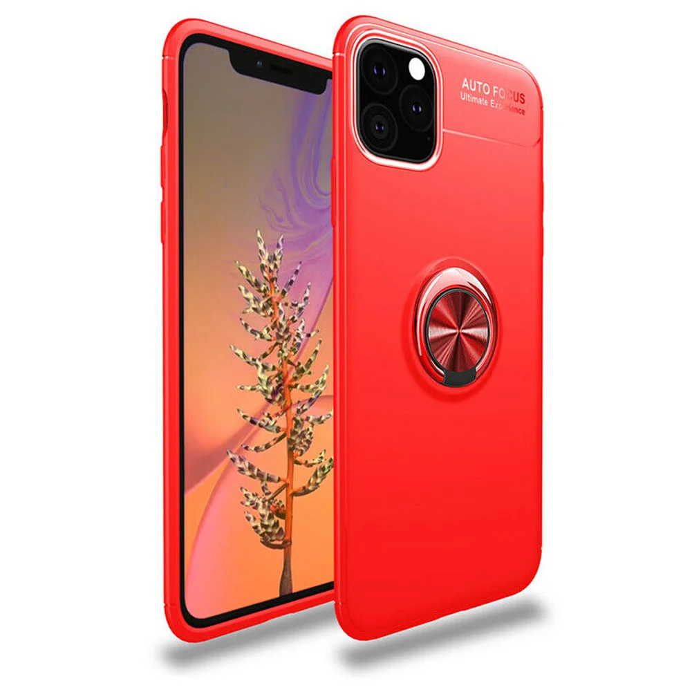 Ультра тонкий чехол из ТПУ с магнитным кольцом для автомобиля iPhone 11/11Pro Max AS99