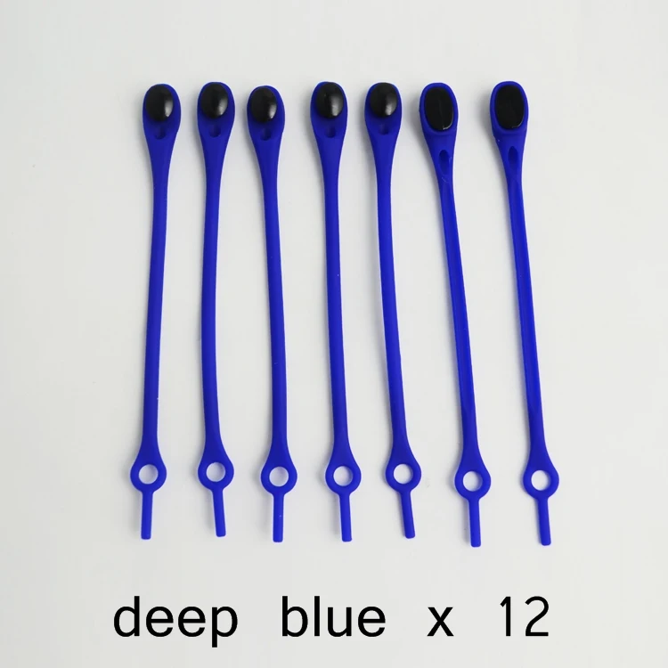 Deep blue 12 шт./лот, силиконовые шнурки, эластичные шнурки для обуви, специальные шнурки для мужчин и женщин, резиновые шнурки Zapatillas Z012 - Цвет: Deep blue
