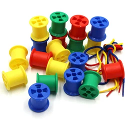Carretes de algodón Montessori Crafts DIY Threading Creative Set Fine Motor Skills Juguetes para niños de 2 a 4 años de edad