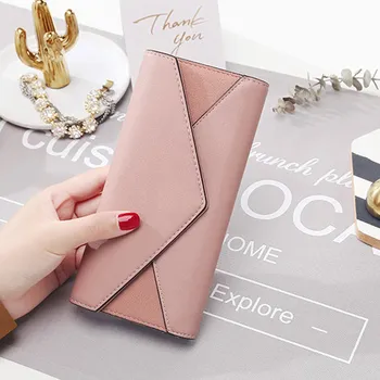 

2019 Newly Fashion Women Long Envelope Wallet Hasp Pocket Coin Card Holder Purse PU Leather Handbag H66