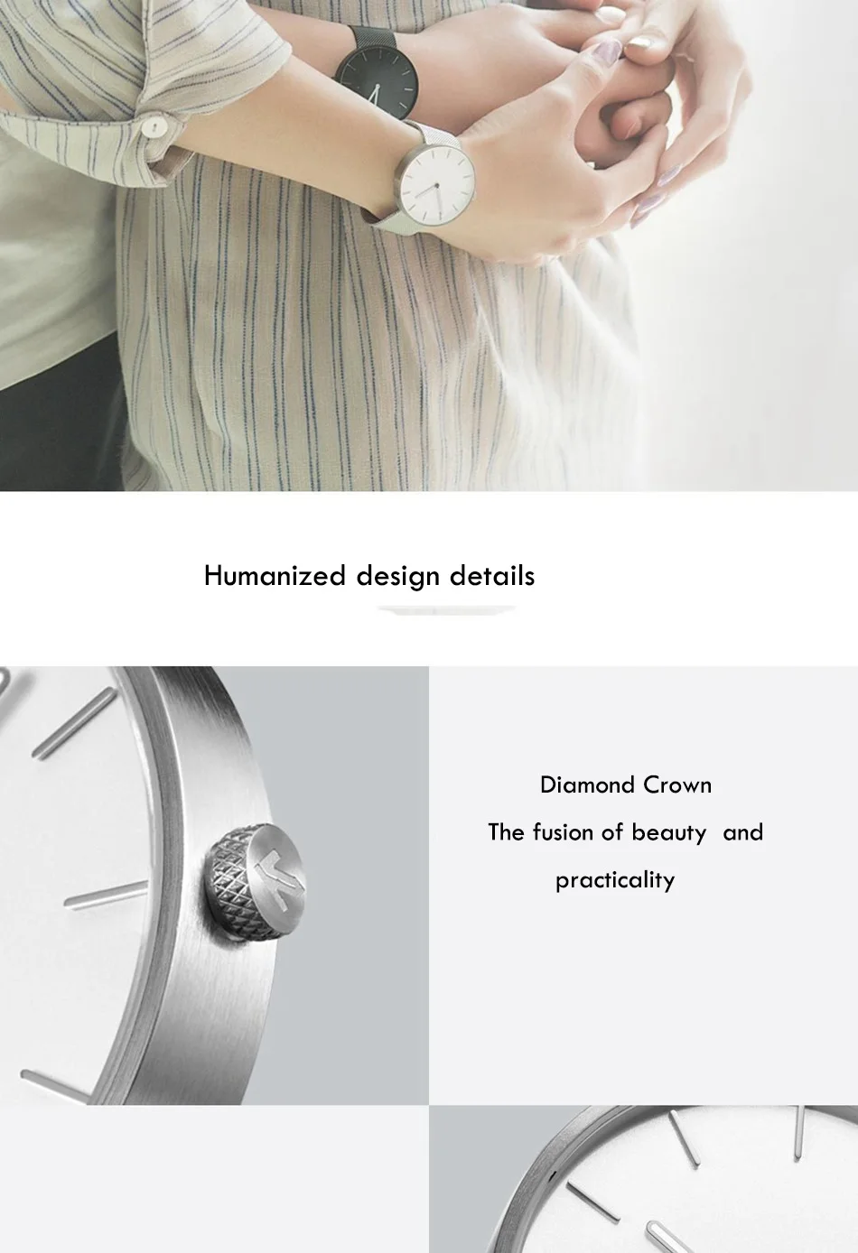 Xiaomi TwentySeventeen Stainless Quartz Couple Wristwatch Men Women Watch Waterproof Steel Strap Bracelet 3ATM Gift For Lover (14)