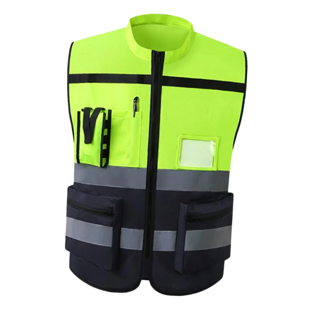 Reflective Safety Vest, Bright Neon Yellow Color with Reflective Strips