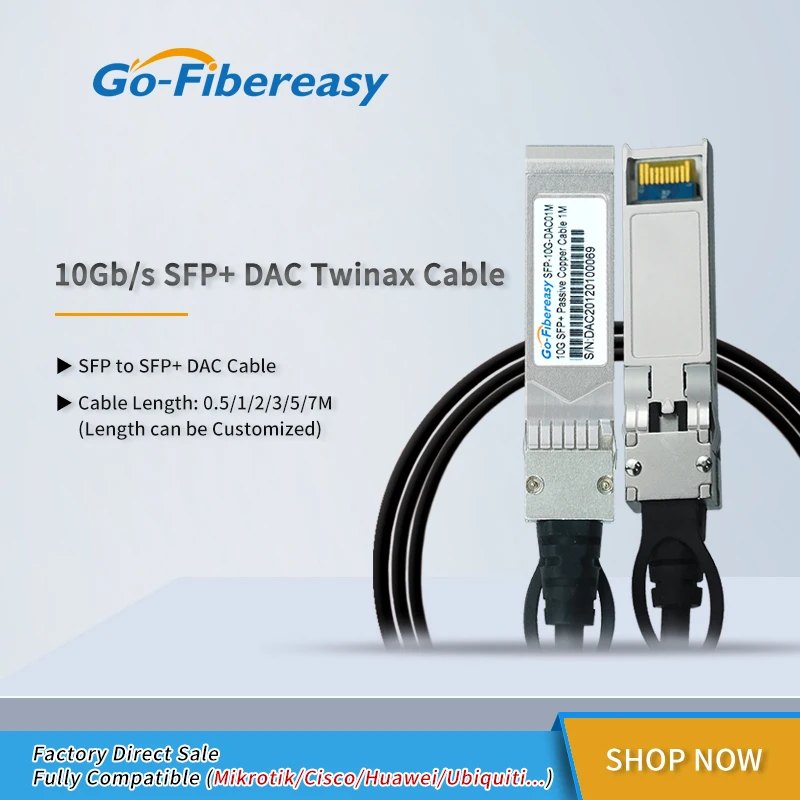 Ubiquiti SFP+ Direct Attach Copper Cable DAC 10Gb/s Twinax Passive 0.5m in US 