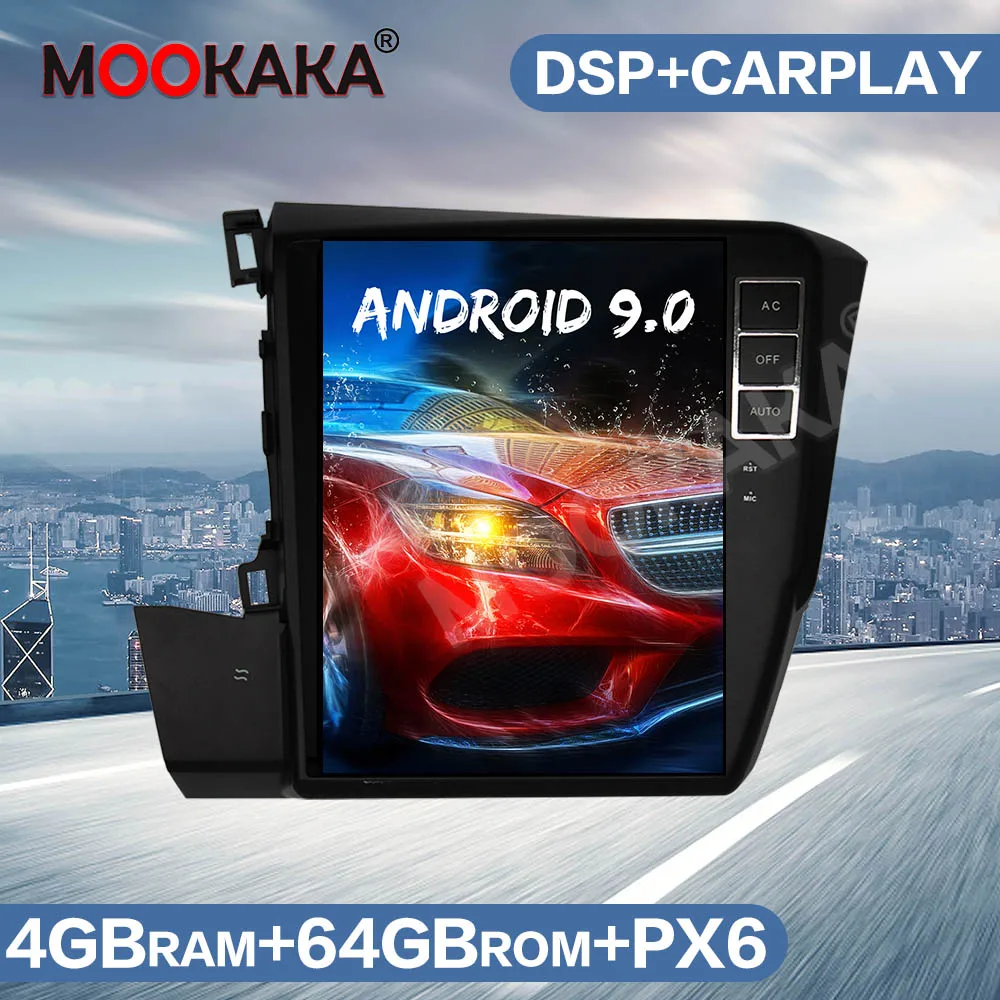 Автомагнитола в стиле Tesla Android 9 0 64 ГБ GPS навигация для Honda Civic 2012 2015 мультимедийный