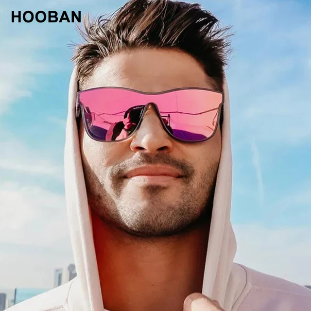 HOOBAN 2022 New Square Polarized Sunglasses Men Women Fashion Square Male Sun Glasses Brand Design One-piece Lens Eyewear UV400 2