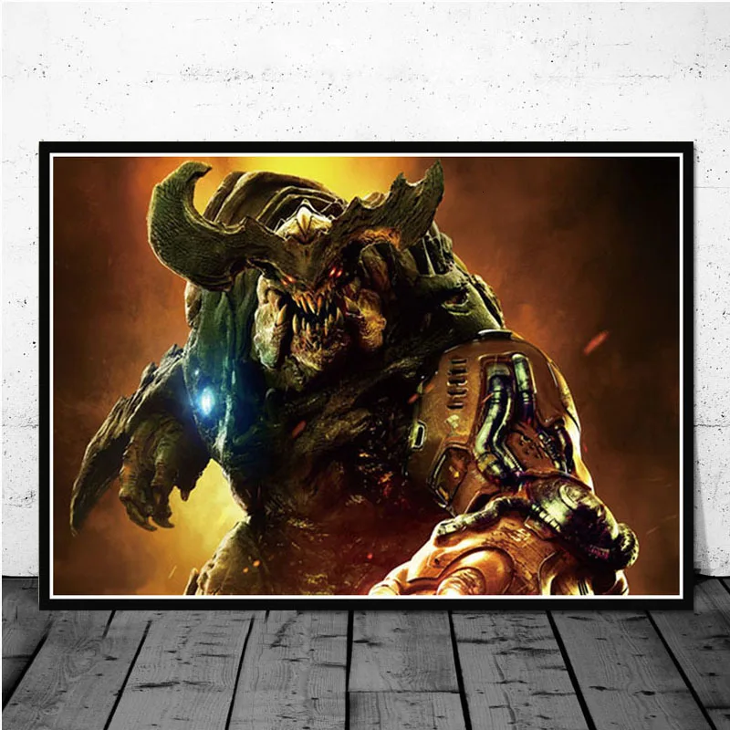 Видео игры в конечном итоге Doom игры Холст Плакаты с живописью и печать фотографии на стене старинное украшение домашний декор Куадрос - Цвет: 6