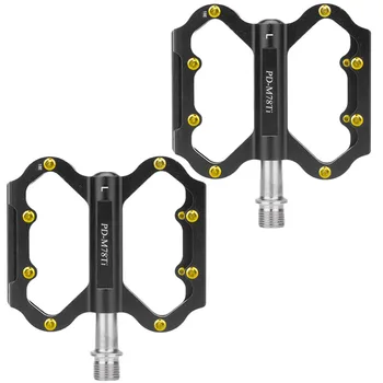 

1 Pair Mountain Bike Aluminum Alloy Pedals Three Bearing Titanium Alloy Axis Pedals Long Service Life