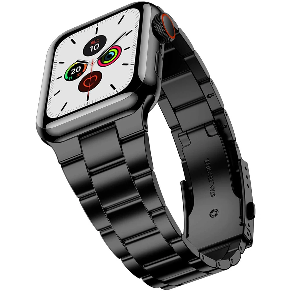 Ремешок сменный для Apple Watch band 44 мм 42 Series 4 5 3 браслет из нержавеющей стали с