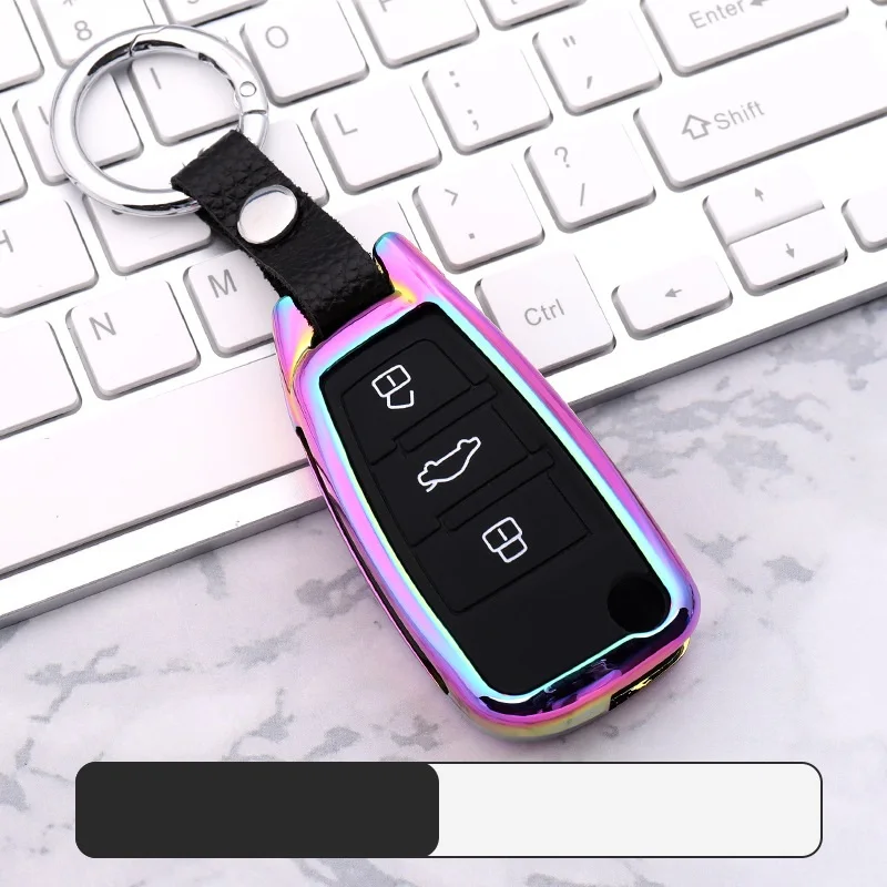 B 02 Цинковый сплав+ силиконовый автомобильный чехол для дистанционного ключа для Audi A6L Q5L A3 Q3 Q5 S3 A4 A4L Q7 A5 чехол для ключа - Название цвета: B 02