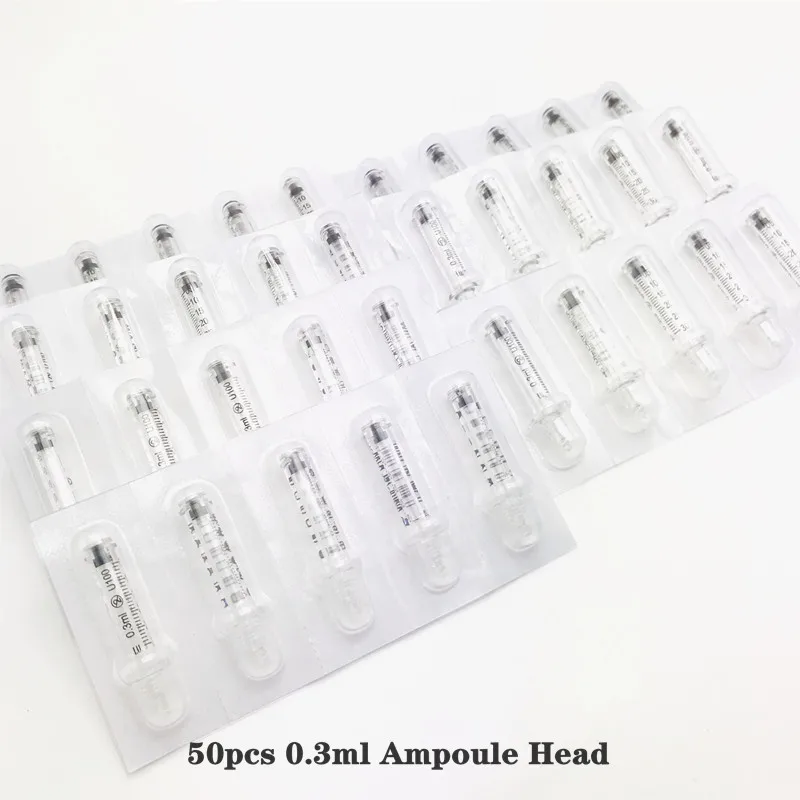 50pcs 0.3ml syringe Красота кожи 2 в 1 гиалуроновая ручка 0,3 мл и 0,5 мл Гиалуроновая кислота ручка для наполнителя губ Филлер губ против морщин губ лифтинг - Color: 50pcs 0.3ml syringe