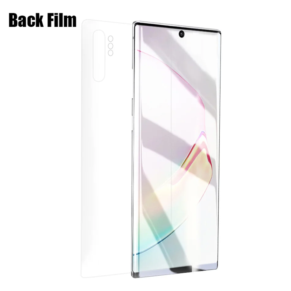 100D полное покрытие Гидрогелевая пленка для samsung Galaxy Note 10 Pro S8 S9 S10 PLus S10E передний, задний Защитный Объектив камеры стекло