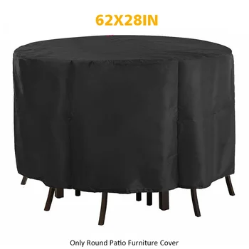 

Table Adjustable Round Patio Furniture Cover Durable UV Resistant Waterproof Balcony Multifunction Anti Fading Outdoor Garden