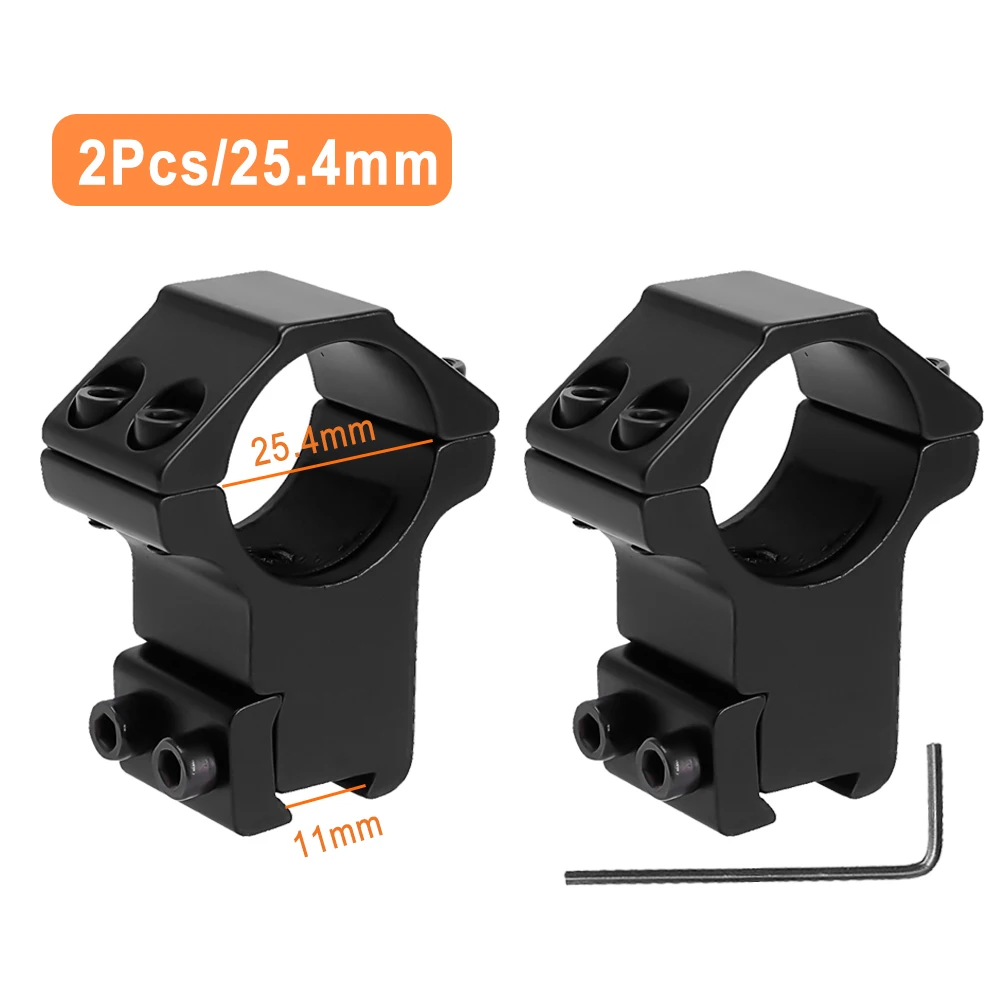

2Pcs 25.4mm Hunting Riflescope Mount Ring Flashlight Rings 11MM Dovetail Picatinny Rail Low Profile Tactical Rifle Scope Bracket