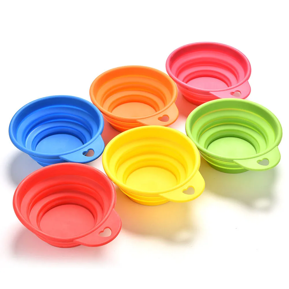 Pet Portable Silicone Collapsible Foldable Feeding Bowl Water Dish Feeder