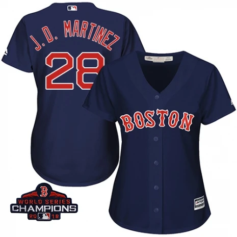 women Молодежные Дети Boston J. D. Martinez Red Sox Scarlet команда чемпионов мира с логотипом игрока красные майки - Цвет: women