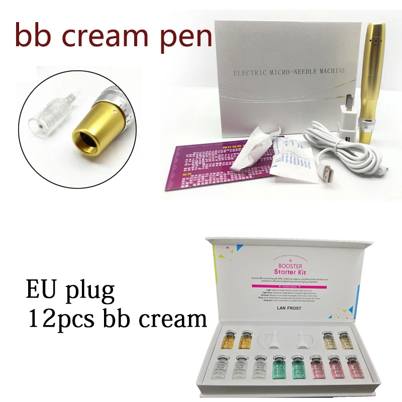 Золотая электрическая ручка dr derma bb крем-ручка тату-пистолет для bb крем-сыворотки bb fundation уход за кожей BB лечение отбеливающая сыворотка - Номер модели: EU plug kit1