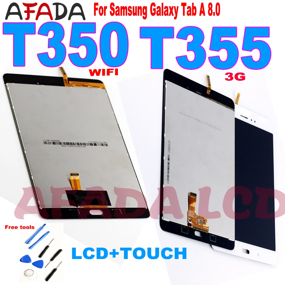 Lcd Replacment 8 "Per Samsung Galaxy Tab 8.0 T350 T355 T357 T351 Lcd Display Touch Assemblea Di Schermo Sm-T350 Wifi/ Sm-T355 3G
