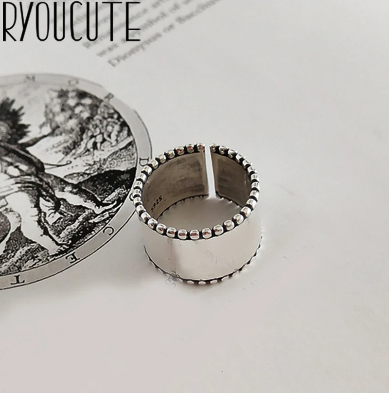 

Vintage 925 Sterling Silver Large Smooth Rings for Women Female Engagement Rings Vintage Boho Jewelry Christmas Gifts