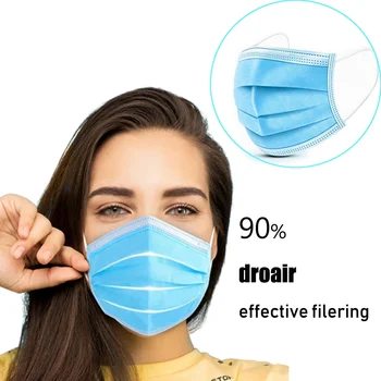 

Fast delivery100 pcs Mask Mouth 3-Ply Dust-Proof Safety Protection Mascaras Non-woven Filtration Cotton Elastic Earloops Masks