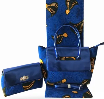 

ankara fabric shoulder bag african fabric african wax print fabric handbag women 6yards cotton fabric with 2pcs party bag TN-A58