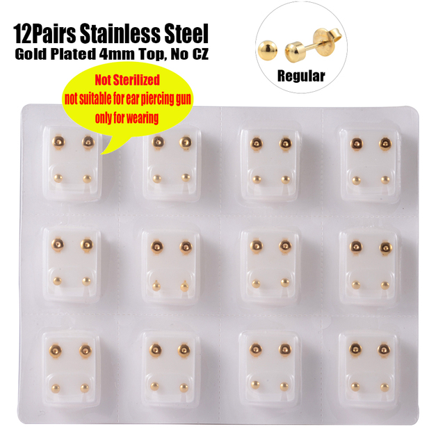 Stainless Steel Gold Color&Silver Color Full Moon Piercing Ear Cartilage Tragus Stud Jewelry Earring(Not for use in Gun)