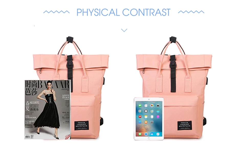 TTOU, женский рюкзак с внешним USB зарядкой, брезентовый школьный рюкзак, Mochila Escolar, рюкзак для ноутбука для девочек